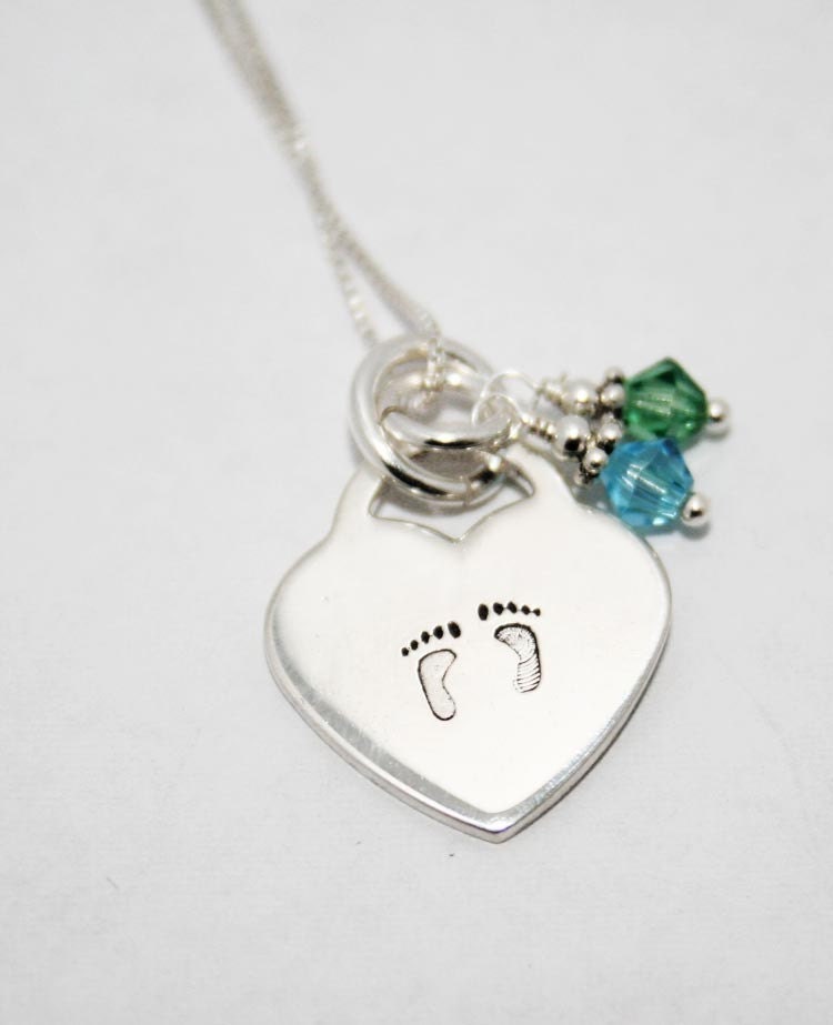 Footprints on my Heart - Tiffany Heart Pendant