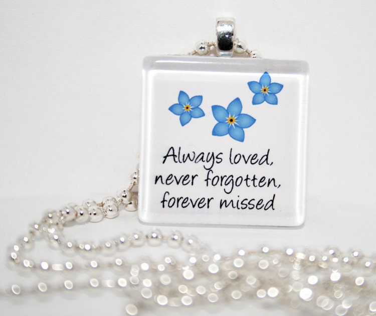 Never Fortgotten Glass Tile Pendant