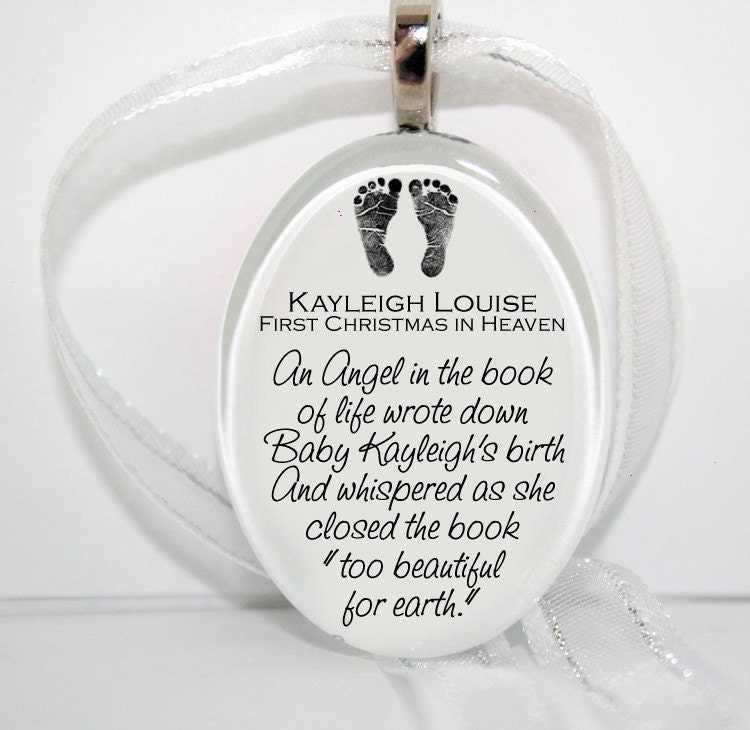 Baby Foot Prints Glass Christmas Ornament