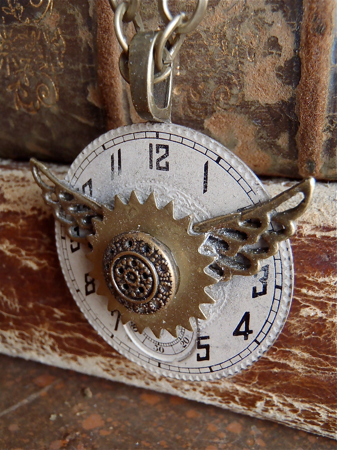 Steampunk Necklace - Time Traveler VII- Steampunk Pendant - Repurposed art