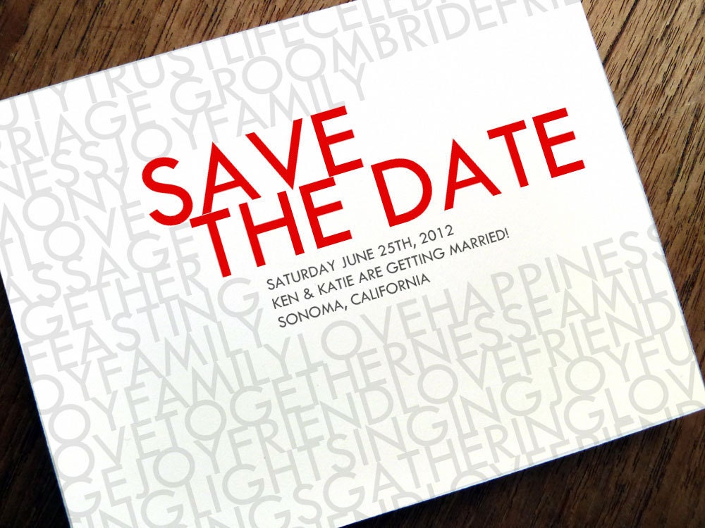 Modern Save the Date - Love and Happiness - Printable