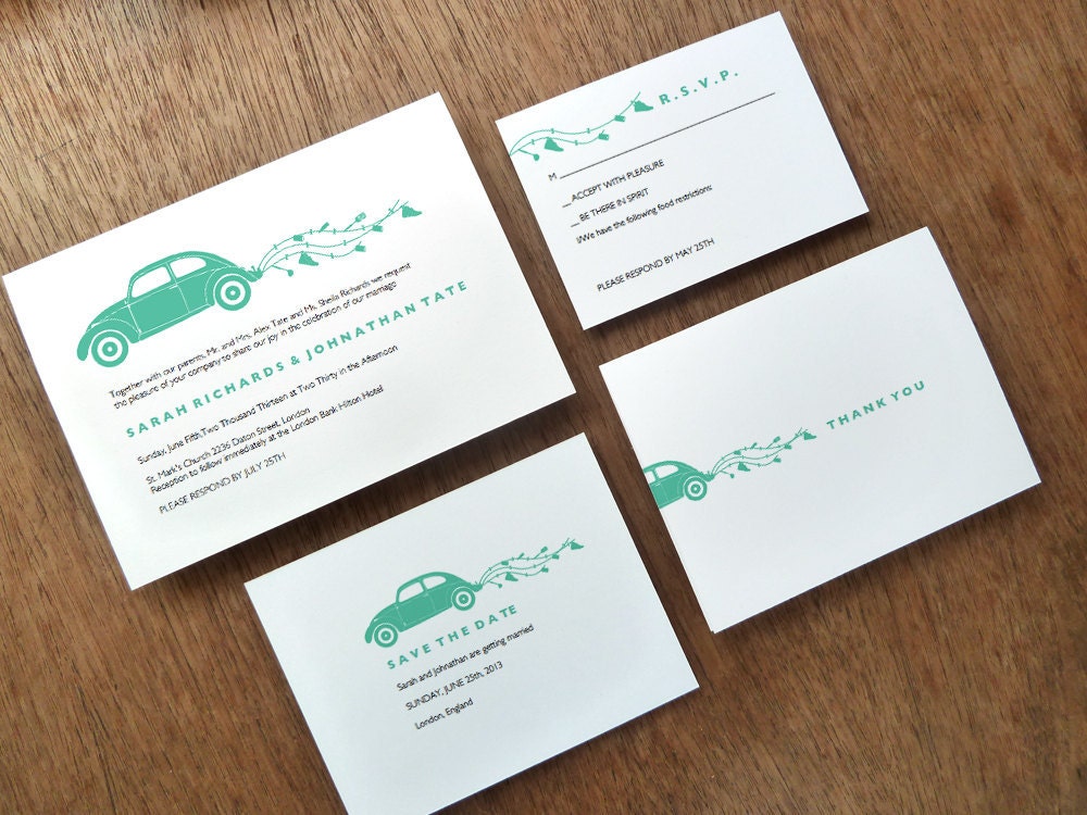 Printable Wedding Stationery Set - Beetle