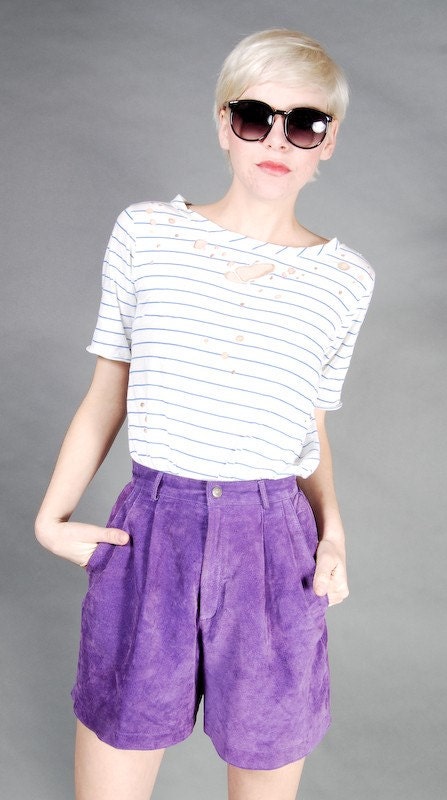 Holiday Sale vtg 90's Leather Shorts winter mini Menswear CHIC XS/S SALE