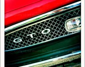 Vintage Antique Red Pontiac GTO - 5x5 Retro Square Metallic Art Photograph Print - Made by artstudio54 on ETSY