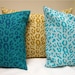 Leopard Print hand printed linen lumbar pillow cases set of three