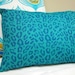 Leopard Print hand printed linen lumbar pillow cases set of three