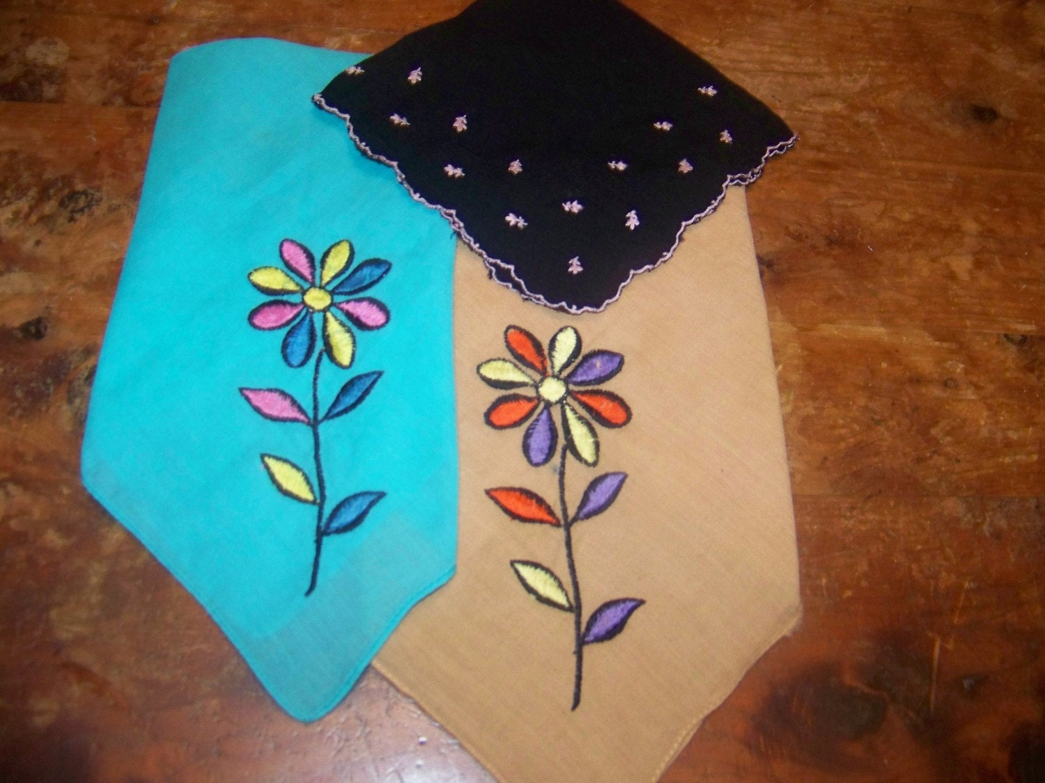 Colorful set of vintage hankerchiefs