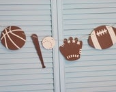 Vintage Sports Theme Banner - baseball, basketball, football - perfect for your birthday party, bedroom decor, or nursery decor