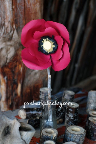 large paper poppy - choose your flower color - perfect wedding decor, photo prop, party decor, or interior design