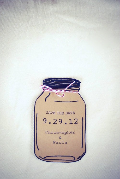 Custom Printable Mason Jar - Save the Date - Wedding Invitations -  Baby or Bridal Shower  - Engagement Party