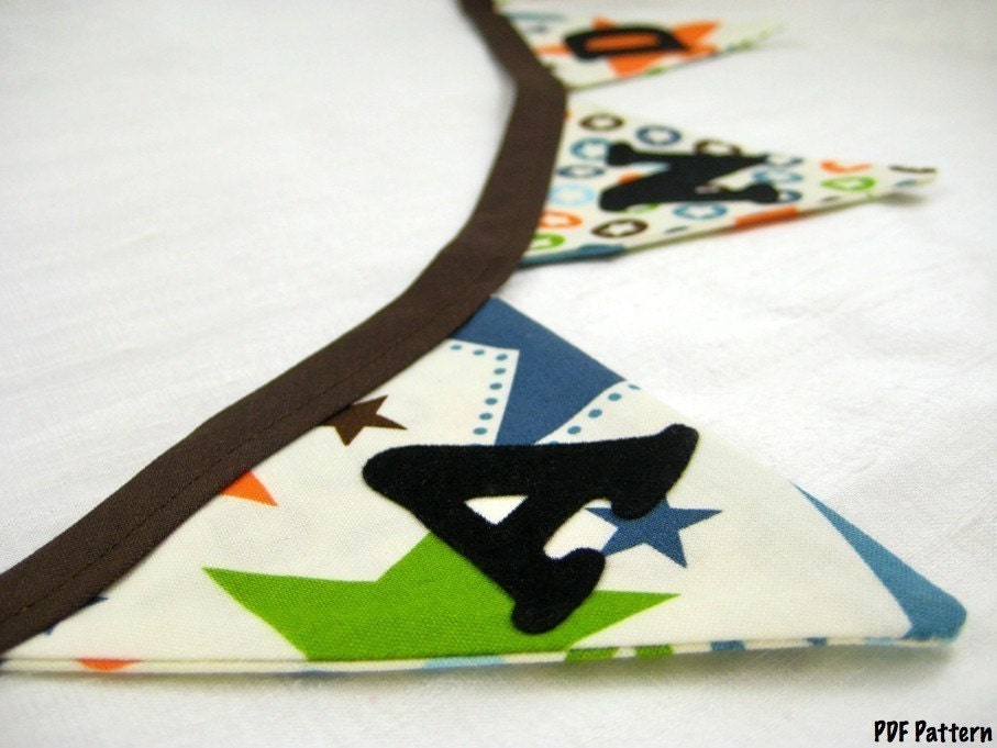 Pennant Banner (Digital Download) PDF Pattern- make it TODAY- fabric bunting, garland, pennant strings
