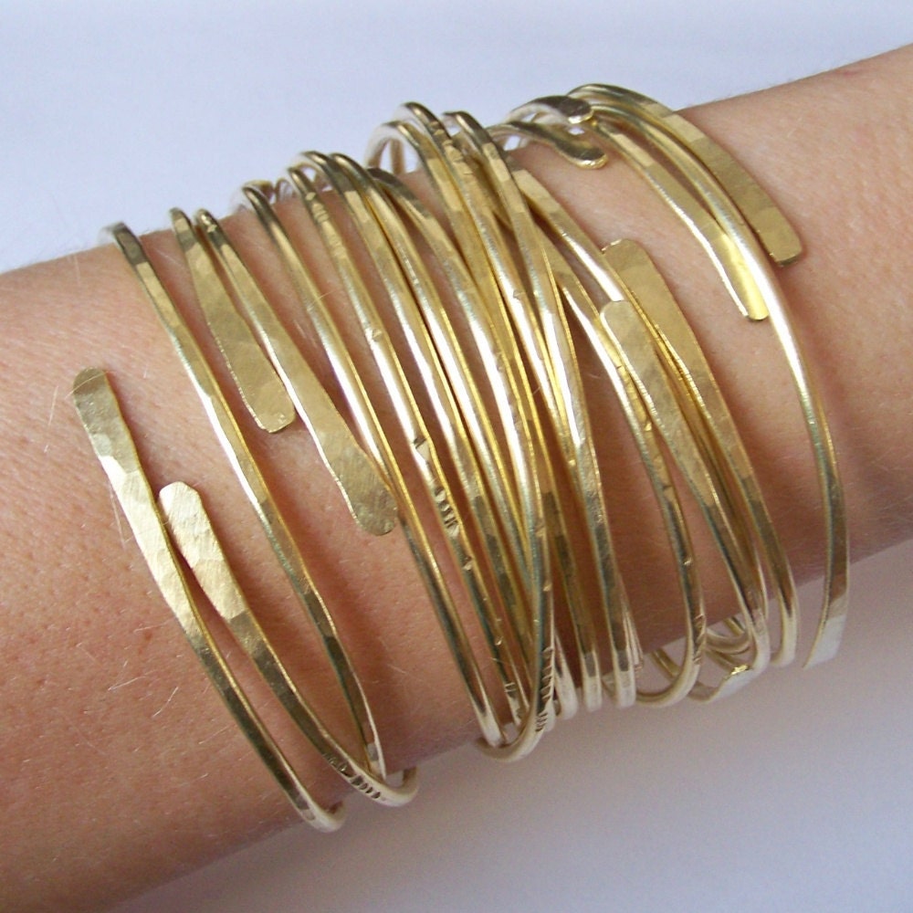 Brass Bangles Thick Open End Bangle Bracelets 4 by StoneDelite