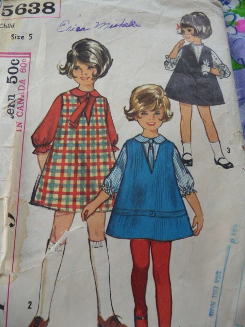 Vintage 1960 Girl Jumper Pattern