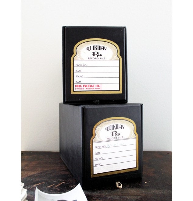 Vintage Prescription Rx File Set of 2