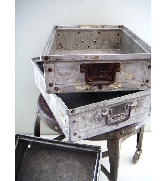 Vintage Industrial Stacking Trays
