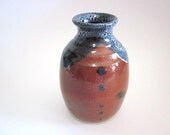 Spring Sale..Flower Bud Vase,   Blue, black, Rusty red Handmade Ceramic pottery