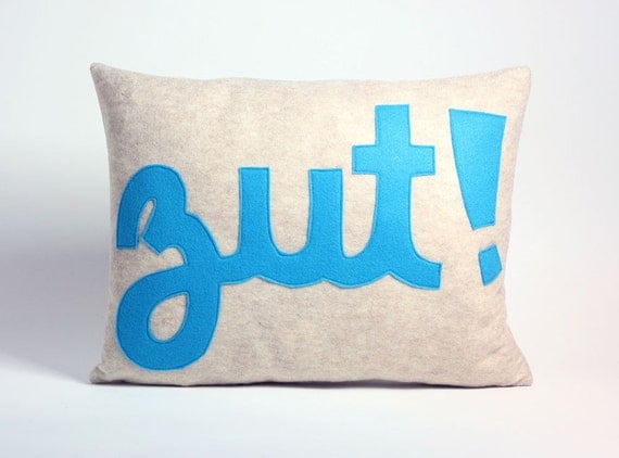 ZUT -  14x18inch recycled felt applique - oatmeal turquoise