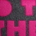 GO TO the GYM Felt Applique Pillow 14x18 inch charcoal and fuchsia