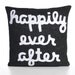 HAPPILY EVER AFTER -  recycled felt applique pillow 16 inch - more colors available