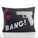 BANG recycled felt applique pillow 14x18 - more colors available