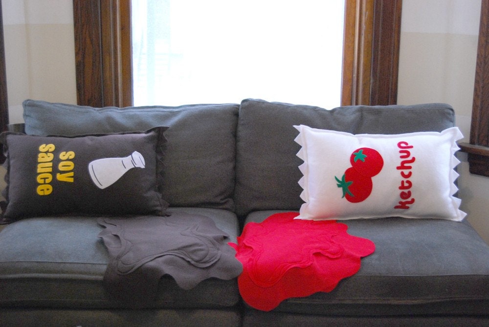 Mustard  Pillow and Spill-- Perfect for Boyfriends, Foodies and Kids