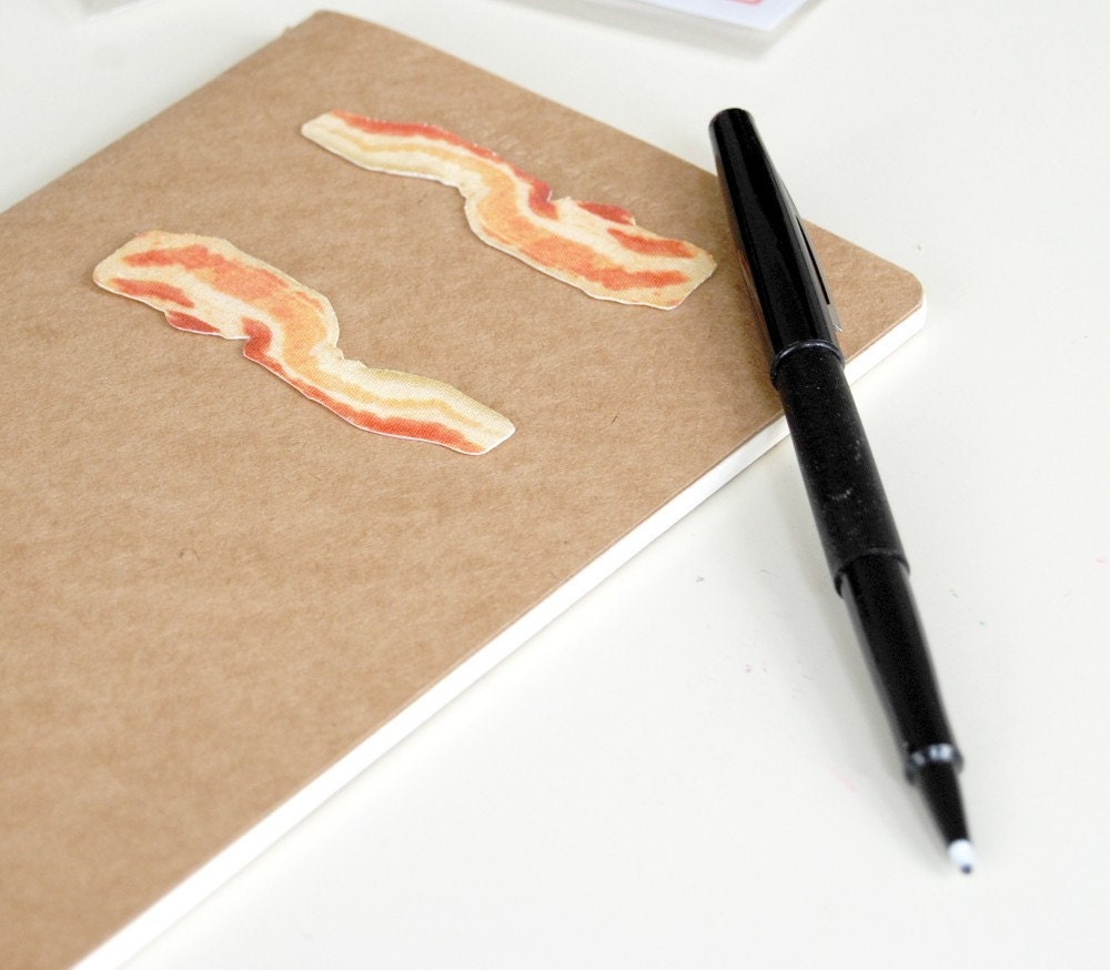 Iron-On Bacon Patches-- Baconize just about anything.  Set of Three