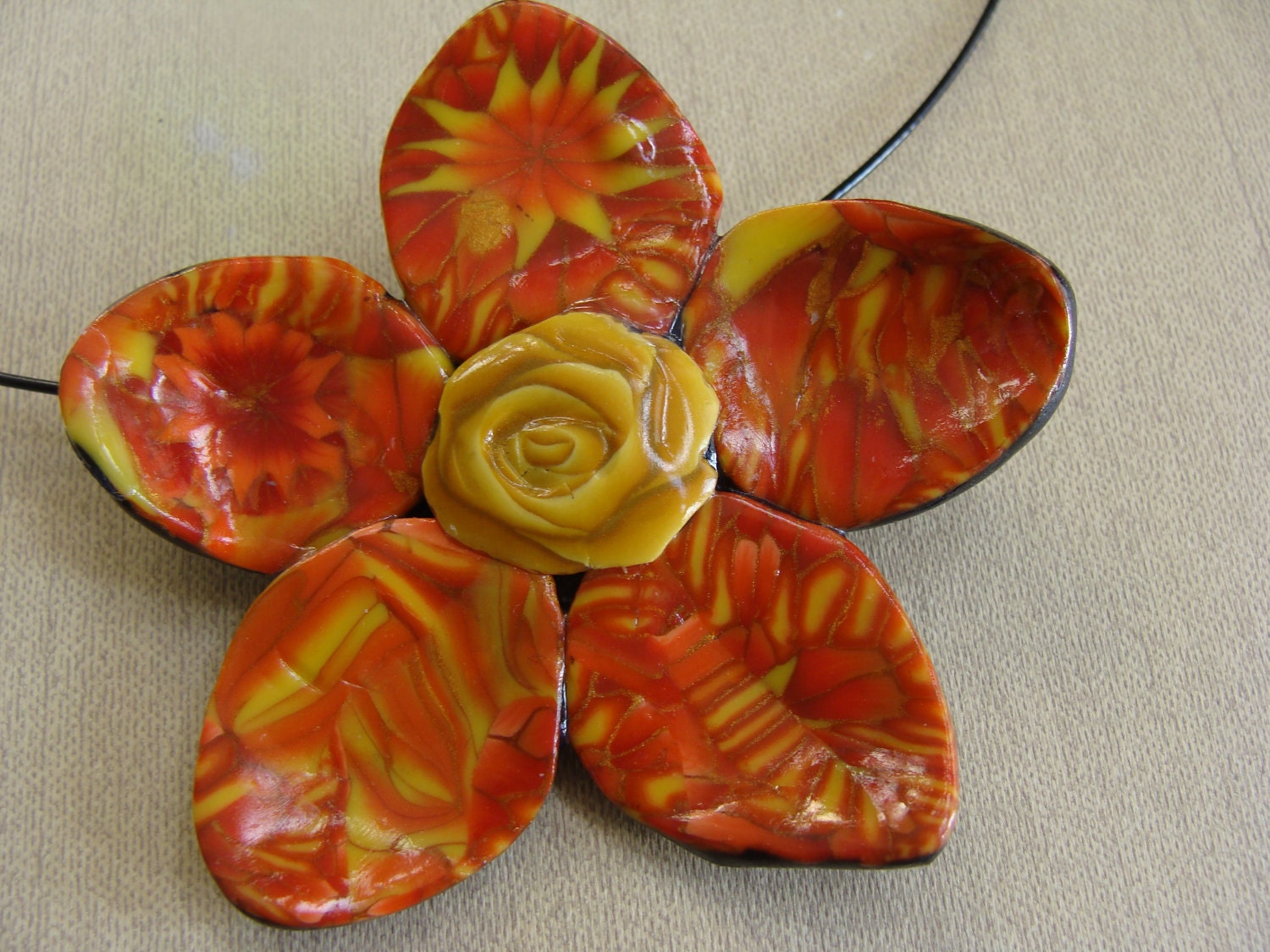 Polymer Clay Flower Pin or Pendant