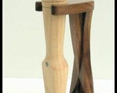 Pusher Downer Hat Making Millinery Tool Runner Downer, Light Colored Wood, Abalone Shell Inlay, Hand Lathe Turned item