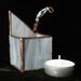 Opalescent  Gray Glass Candle Holder