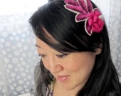 Magenta Silk and Sequins Tsumami Kanzashi Headband SALE