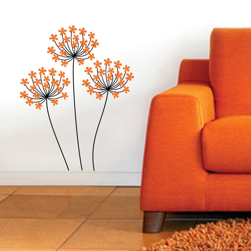 Gabriela's Red Flowers Wall Vinyl Decals Art Graphics Stickers