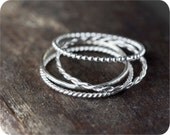 Set of 5 Thin Rings  // Custom Sterling Silver Rings