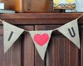 Burlap "I love u" Banner