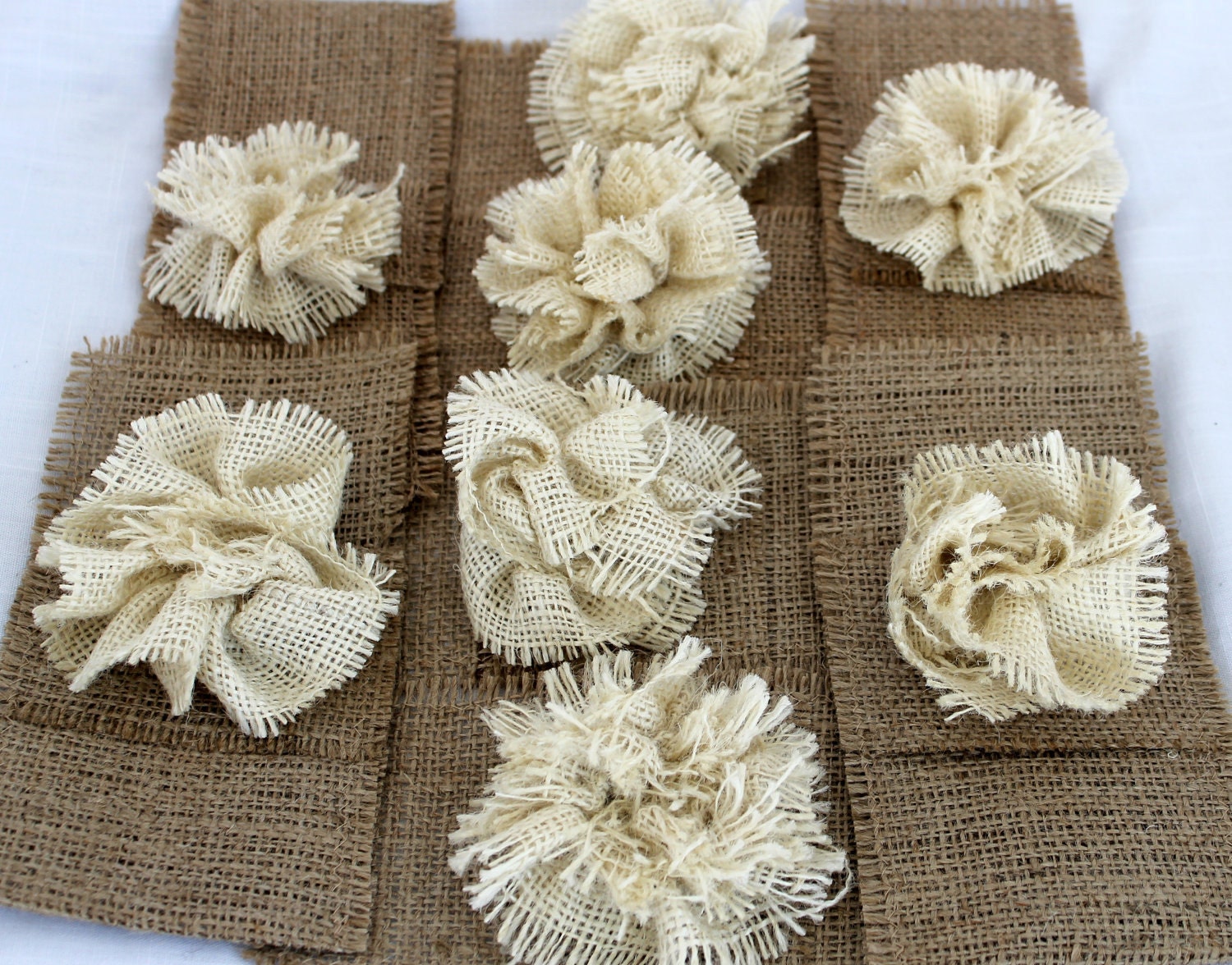 8 Burlap Silverware Holder Set of 8