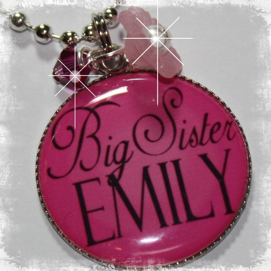 PERSONALIZED BIG SISTER Bezel  Pendant Necklace