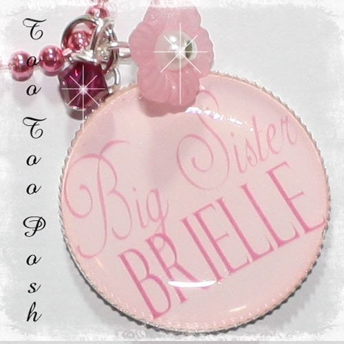 PERSONALIZED BIG SISTER Bezel  Pendant Necklace