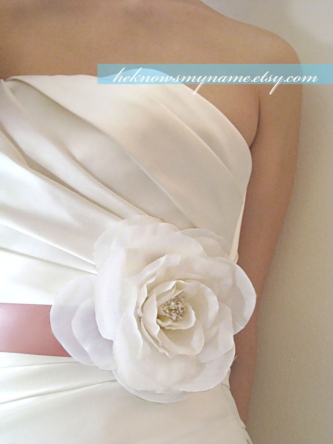 Wedding Bridal Sash, Garden Rose - accessory, bridal belt, ribbon belt, white, ivory, pink, blush