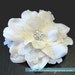 Rhinestone Centered Lacey Rose Headpiece - bridal, lace, flower, white, ivory, rhinestone, crystal