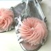 Tulle Flower Shoe Clips (Free U.S Shipping) - wedding, bridal, sweet sixteen, bridesmaids, pink, blush, peach, blue, silver, fuschia