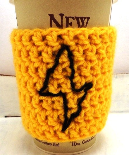 Summer Sale 20% off w/ code "Summer" Clearing Out Sale  Bright Yellow Lightning Bolt Coffee Sleeve  Punk Rock Tattoo