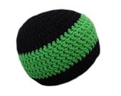 Summer Sale 20% off w/ code "Summer"  Clearing Out Sale  Black and Green Striped Beanie  One size fits most.  Great for men or women.