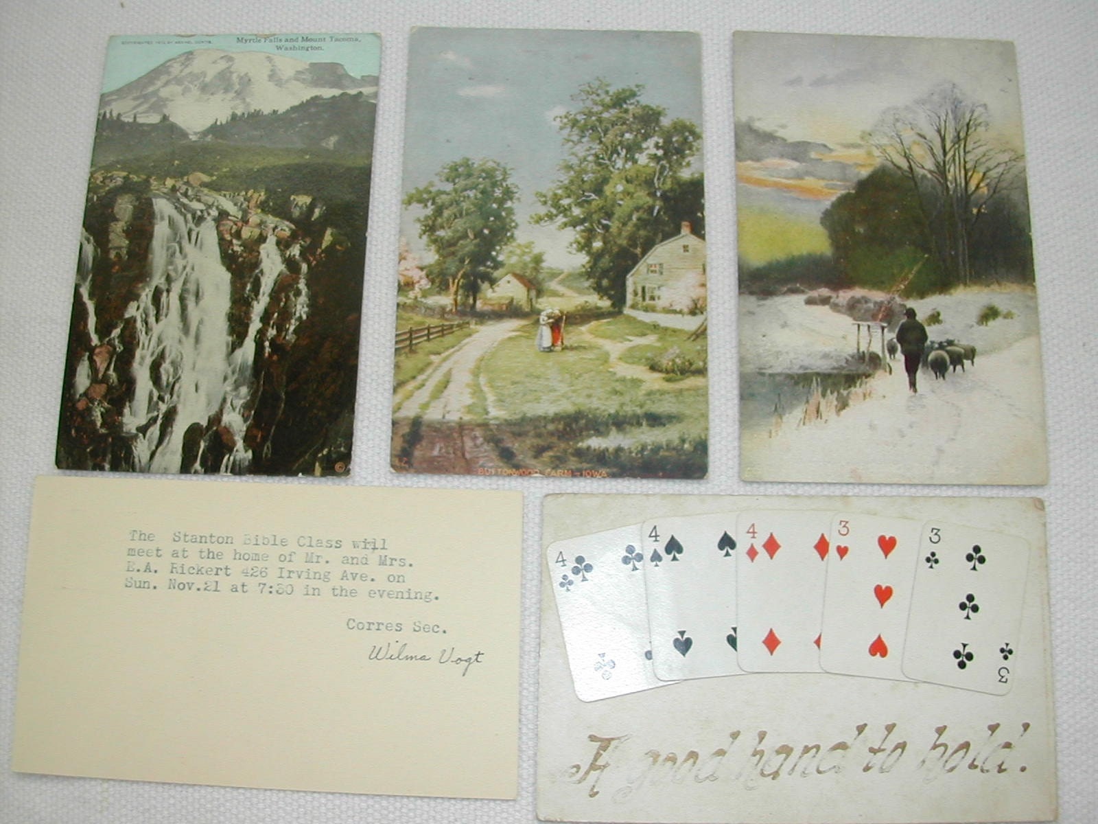 VINTAGE EARLY 1900'S POSTCARDS WITH US PENNY 1 by MimisMenagerie