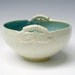 White Serving Bowl handmade pottery bowl ceramic bowl Art Deco Dragonfly bowl