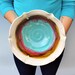 Flower Serving Bowl - Turquoise Sunrise glaze, 8 cups handmade pottery