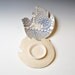 white ceramic plates 2 ceramic bird plates handmade dinnerware wedding decor table setting blue and white