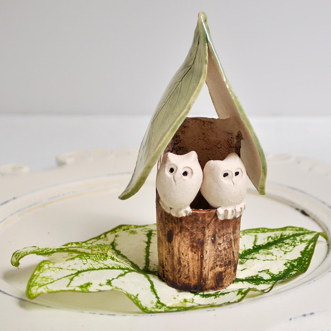 Custom Wedding cake topper Owl wedding cake topper Owl House Woodland wedding faux bois