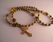 beautiful handmade Picasso bead rosary with speckled Czech glass and gold