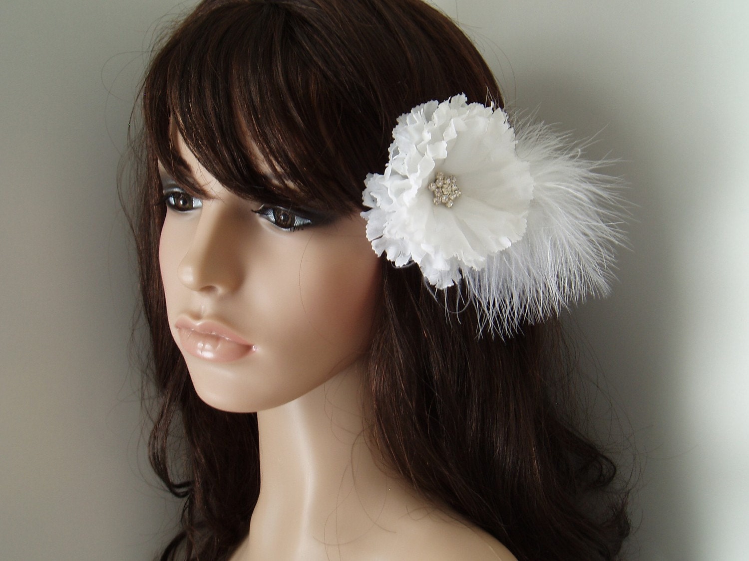 White Wedding Hair Flower, silk flower hair clip, brides hair piece accessories, comb, pin, corsage, READY TO SHIP