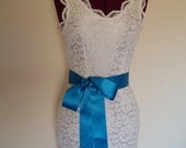 Wedding Sash Satin Belt Bridal Accessory Bridal or Bridesmaids Sash SOMETHING BLUE Bridesmaid ribbon