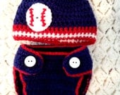 Crochet Newborn Diaper Cover and Team Colors Beanie (choose your own team) featured in Cleveland Indians, Red Sox, Washington Nationals